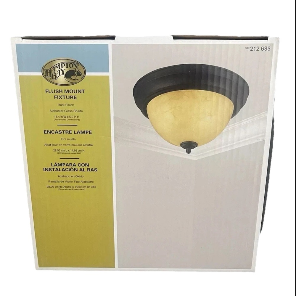 Hampton Bay Frosted Glass Bronze/Rust Finish 11" Flush Ceiling Mount